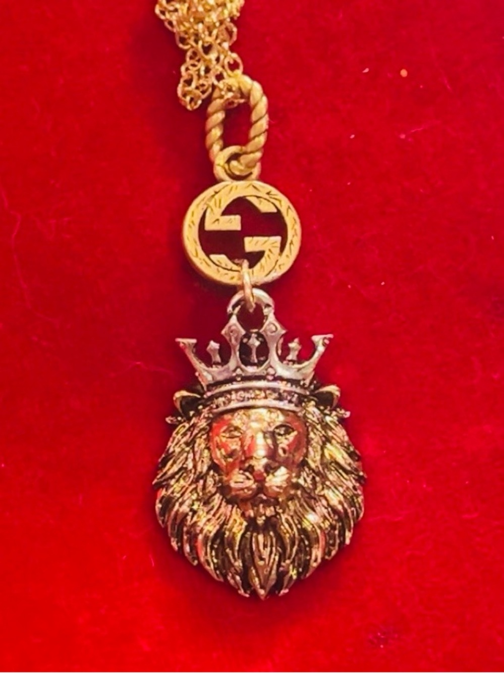Gorgeous Repurposed King Lion GG Gucci necklace